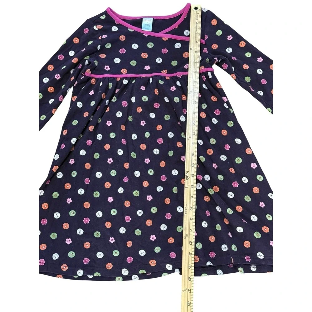 Gymboree Girls All About The Buttons Print Dark Purple Dress SZ‎ 8 100% Cotton